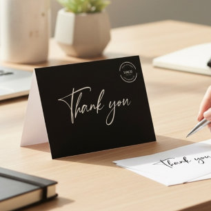 Cartão De Agradecimento Logotipo Empresarial Profissional Personalizável M
