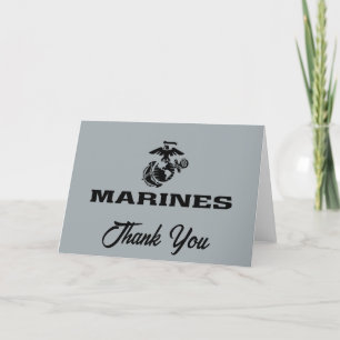 Cartão De Agradecimento Logotipo preto empilhado do USMC