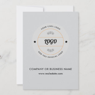 Cartão De Agradecimento Logotipo Redondo Simples de Negócios & Texto Perso