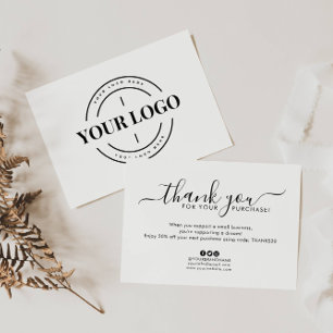 Cartão De Agradecimento Logotipo simples da empresa Obrigado Encomenda