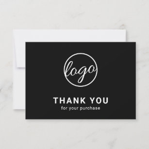 Cartão De Agradecimento Logotipo simples preto