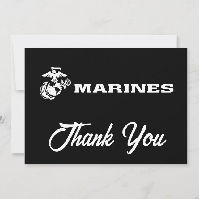 Cartão De Agradecimento Logotipo USMC - Branco (Frente)