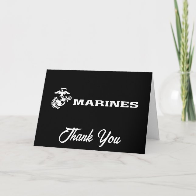 Cartão De Agradecimento Logotipo USMC - Branco (Frente)