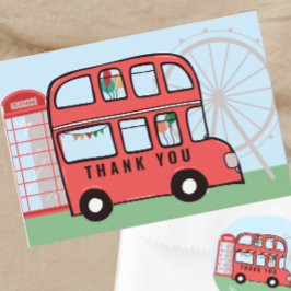 Cartão De Agradecimento Londres Bus Birthday - Obrigado