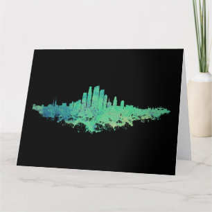 Cartão De Agradecimento Los Angeles City Skyline - Mint Green