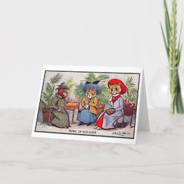 Cartão De Agradecimento Louis Wain, Três Gatinhas, Arte