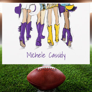 Cartão De Agradecimento Louisiana Damas Fashion Cowboy Boot Purple Yellow