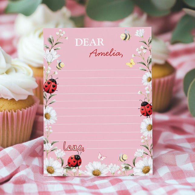 Cartão De Agradecimento Love Bug Daisy Time Capsule Note Message Card (Criador carregado)