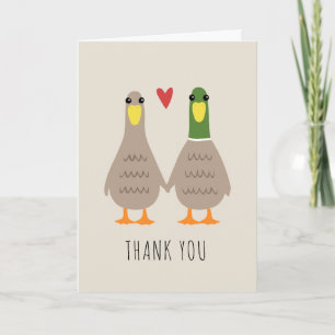Cartão De Agradecimento Love Ducks Wedding Thank You