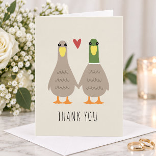 Cartão De Agradecimento Love Ducks Wedding Thank You