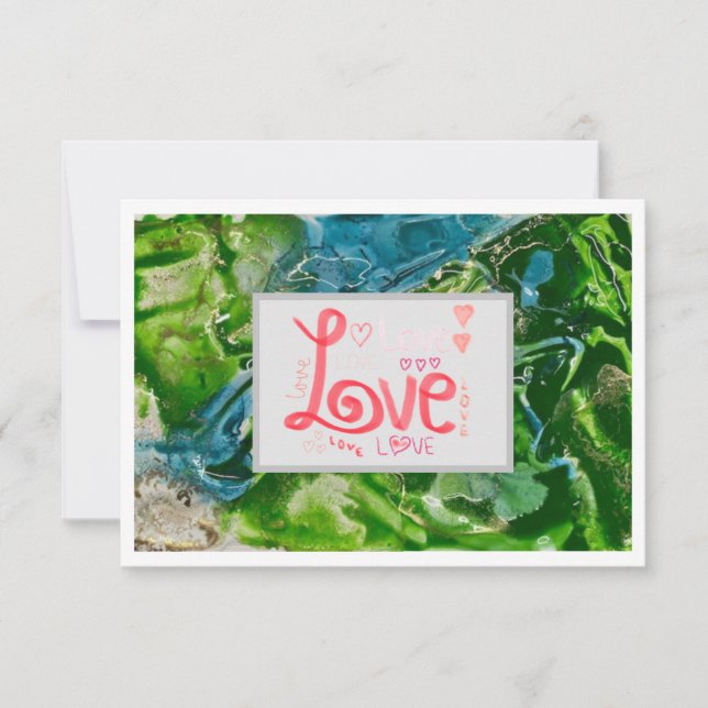 Cartão De Agradecimento Love Flat Card 3,5" x 5" (Frente)