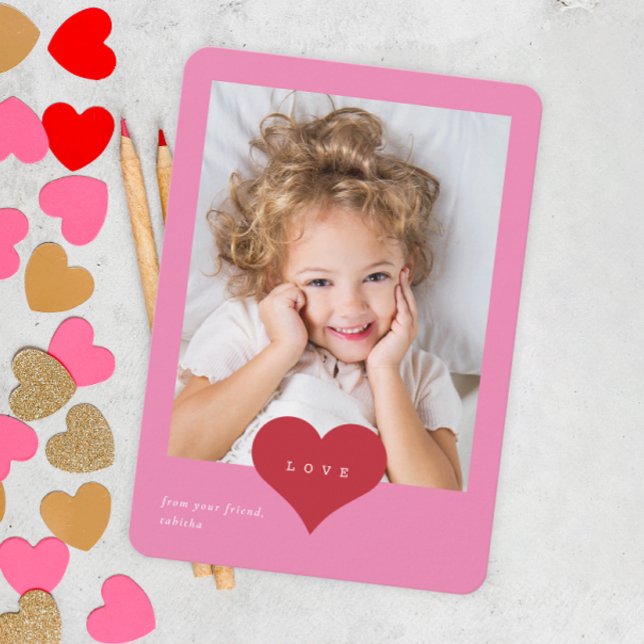 Cartão De Agradecimento Love Heart Classroom Photo Dia de os namorados Yo (Criador carregado)