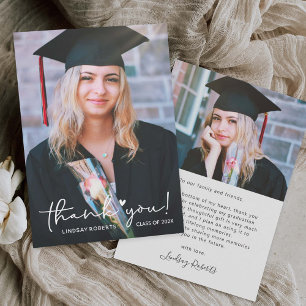 Cartão De Agradecimento Love Heart Script Class of 2022 Graduation Photo