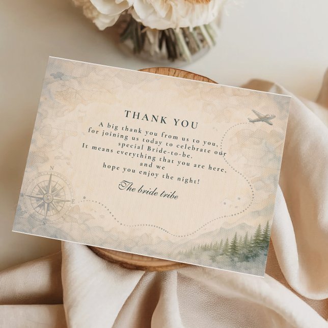 Cartão De Agradecimento Love Is An Adventure Bridal Shower (Criador carregado)