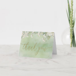 Cartão De Agradecimento Love Is in Bloom Green Bridal Shower