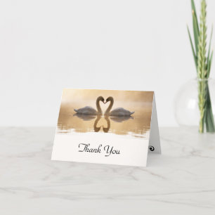 Cartão De Agradecimento Love Swans Wedding