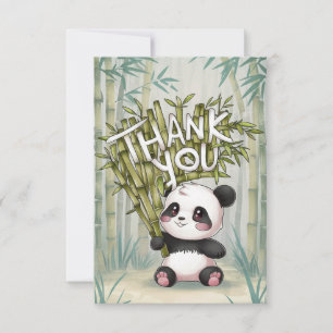 Cartão De Agradecimento Lovely Wood Panda