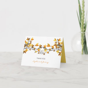 Cartão De Agradecimento Lovers Knot Fall Autumn Trees Wedding Thank You
