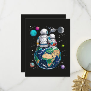 Cartão De Agradecimento Lua e Astronauta