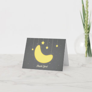 Cartão de Agradecimento Lua e Estrelas