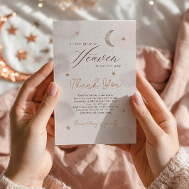 Cartão De Agradecimento Lua Stars Pequena Peça de Chá de fraldas Celestial