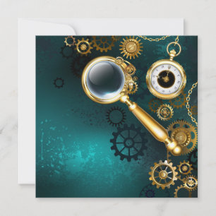 Cartão De Agradecimento Lupa no estilo Steampunk