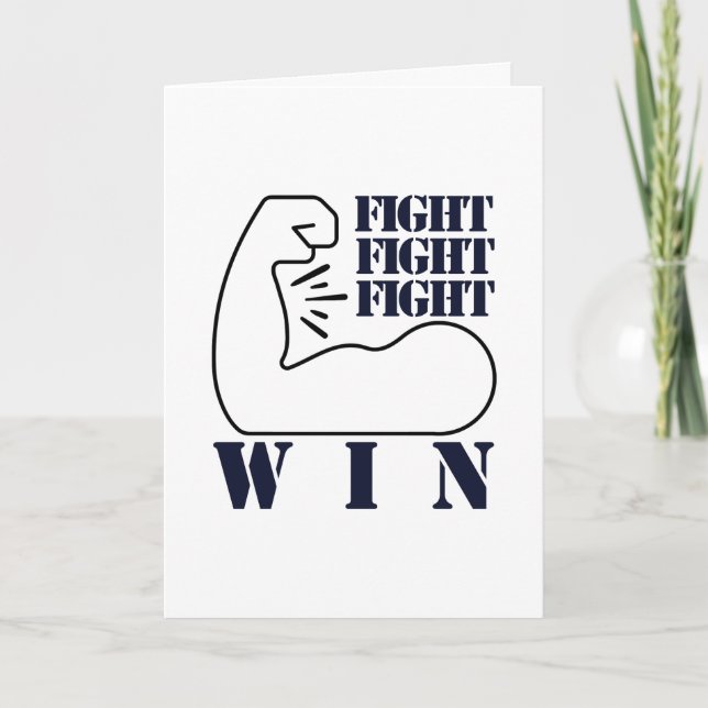Cartão De Agradecimento Lutar, Lutar, Lutar, Ganhar (Frente)