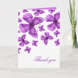 Cartão de agradecimento Luxuoso Roxo Elegante Borb