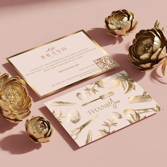 Cartão De Agradecimento Luxury Beauty Business Thank You for Your Purchase (Luxury Beauty Business Thank You for Your Purchase)