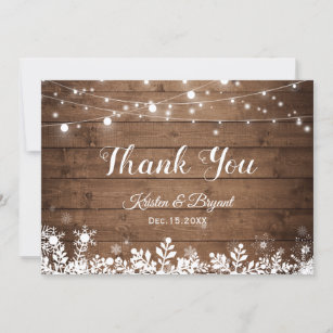 Cartão De Agradecimento Luzes de corda de campo russas Flocos de neve de i