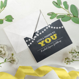 Cartão De Agradecimento Luzes Douradas De Chalkboard Mitzvah Obrigado Nota