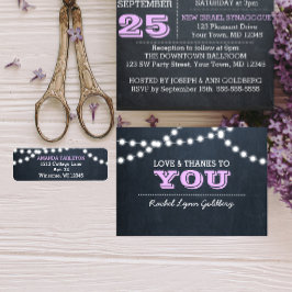Cartão De Agradecimento Luzes Lilac Bat Mitzvah Obrigado Nota