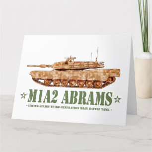 Cartão De Agradecimento M1A2 Abrams US MBT Tank Desert Storm Veteran
