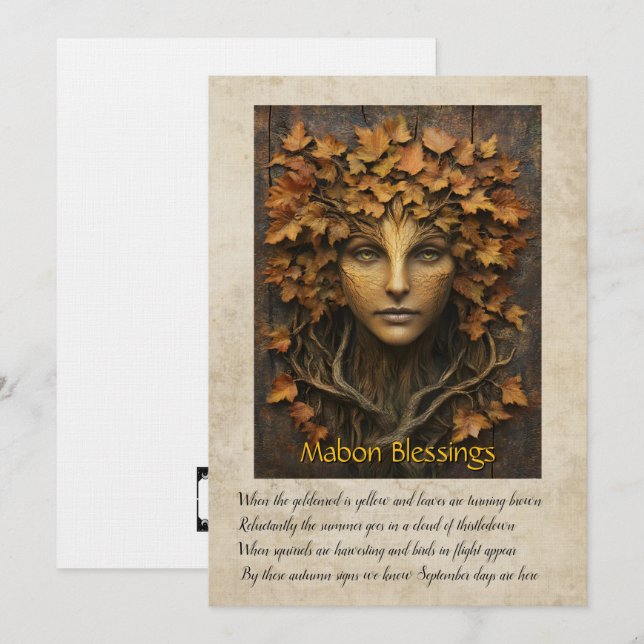 Cartão De Agradecimento Mabon Autumn Equinox Greeting Card (Frente/Verso)