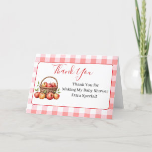 Cartão De Agradecimento Maçã do meu Chá de fraldas de Olhos Obrigado Cartõ