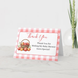 Cartão De Agradecimento Maçã do meu Chá de fraldas de Olhos Obrigado Cartõ