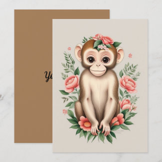Cartão De Agradecimento Macaco castanho-cinto