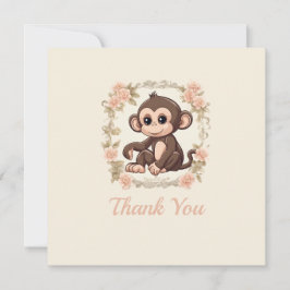 Cartão De Agradecimento Macaco charmoso