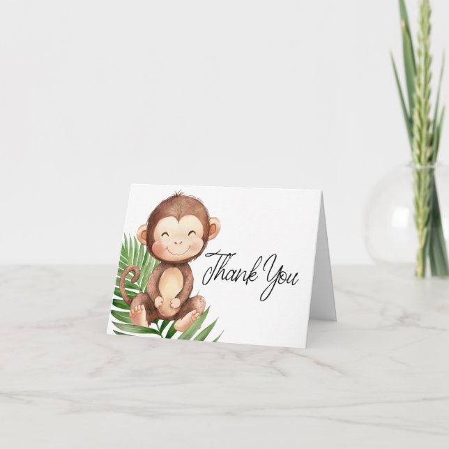 Cartão De Agradecimento Macaco Obrigado (Frente)