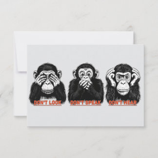 Cartão De Agradecimento macacos sábios