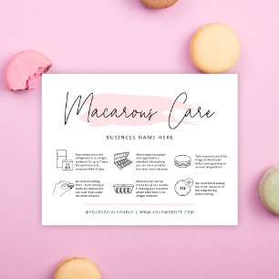 Cartão De Agradecimento Macarons Care Guide Bakery Instruções Femininas