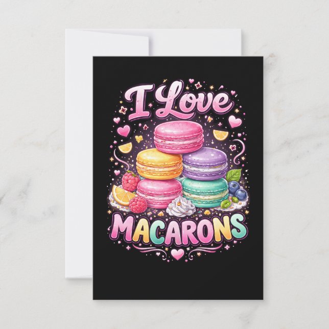 Cartão De Agradecimento Macarons de Amor Doce (Frente)
