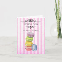 Macarons Pastelaria Francesa Aquarela Obrigado