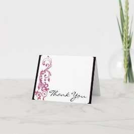 Cartão De Agradecimento Madressilva Rosa Canto Arredondado Casamento Agrad