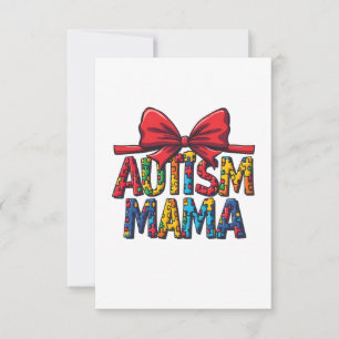Cartão De Agradecimento Mãe Autismo Arco Coquette Mãe Consciência do Autis