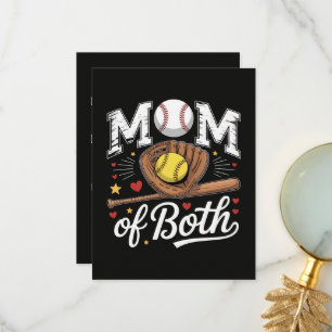 Cartão De Agradecimento Mãe de Ambos Dia de Jogo Beisebol Softbol 