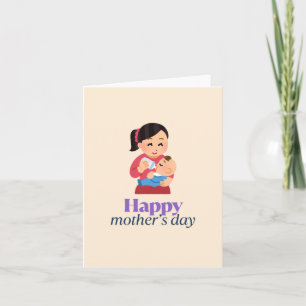 Cartão De Agradecimento Mãe e bebê, dia de as mães feliz
