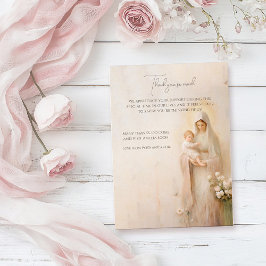 Cartão De Agradecimento Mãe Mary com batismo bebê