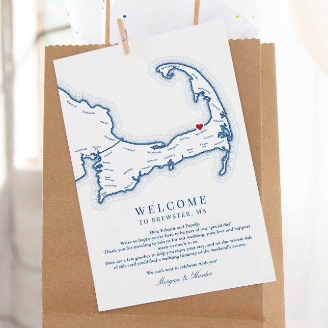 Cartão De Agradecimento Mães de Boas-vindas do Ocean Edge Brewster Itinerá (These Cape Cod Ocean Edge Resort welcome letters include a weekend events itinerary on the back)
