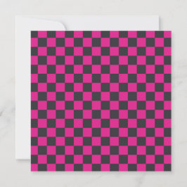 Cartão De Agradecimento Magenta and smoke checkerboard pattern